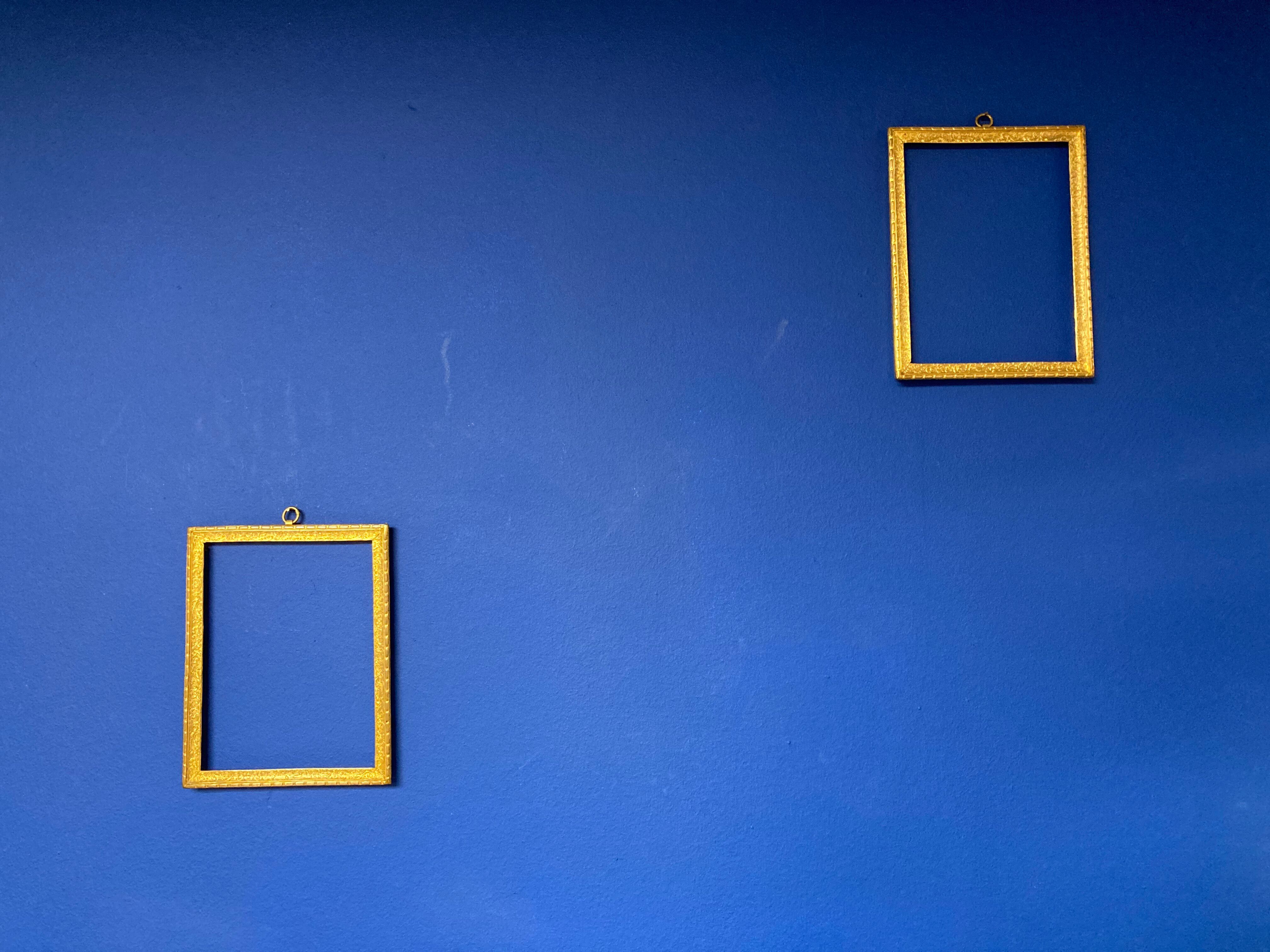 Pair of gold brass frames