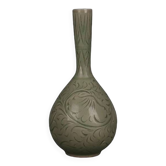 Exquisite Song Dynasty Style Carved Celadon Porcelain Vase