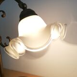 1960s brass and glass table lamp vintage