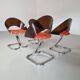 Set of 4 Italian dining chairs in plexiglass from the Spage era, 1970.