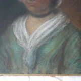 Portrait pastel woman maroufle on canvas early 19th century