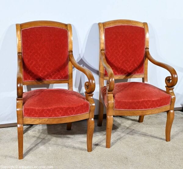 Paire de Fauteuils en Merisier, époque Louis Philippe – 1ère Partie XIXe