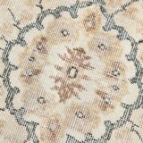 6x10 Cream & Brown Oriental Floral Pattern Vintage Rug, 193x298Cm