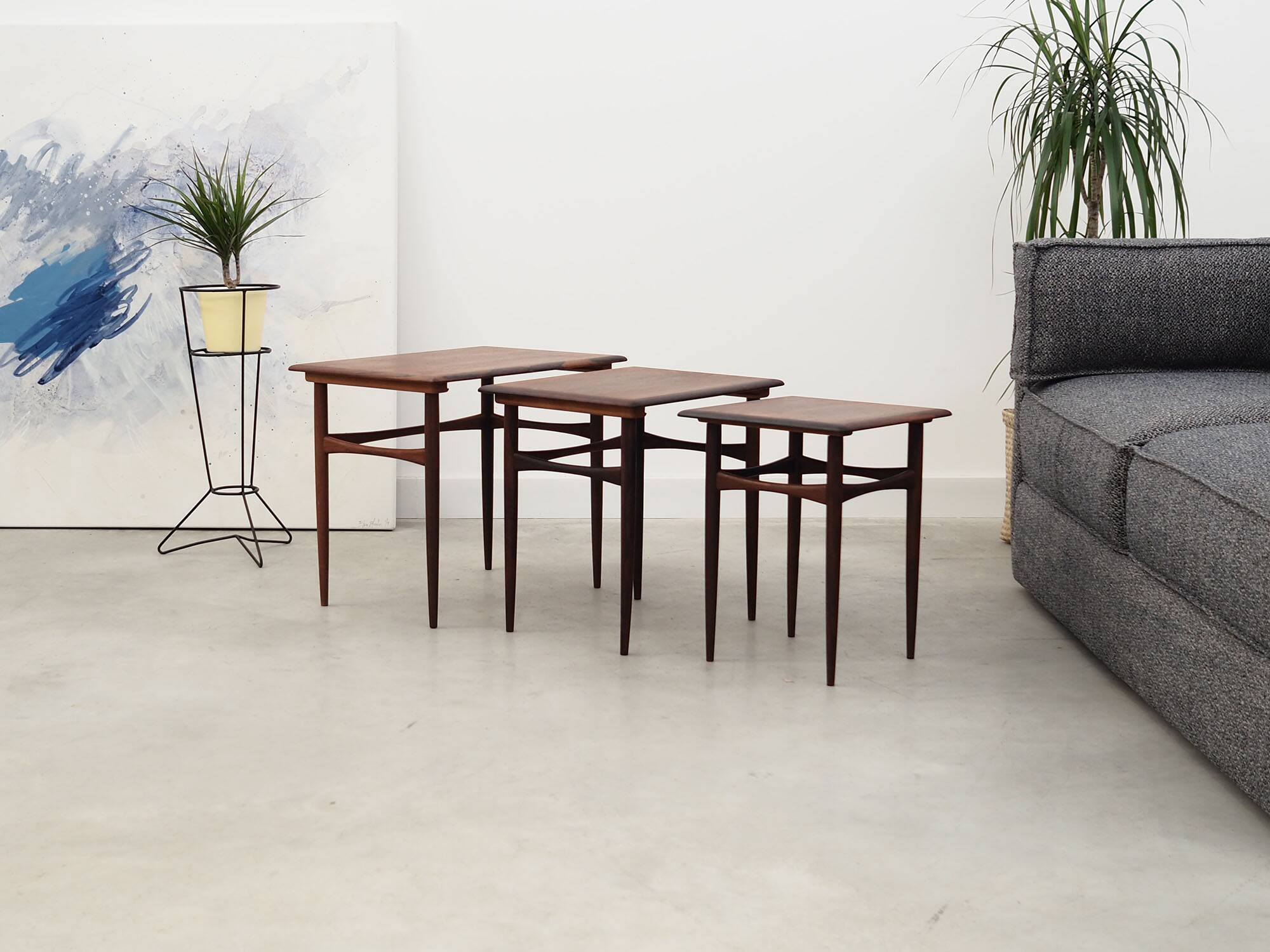 Set of three rosewood tables, Danish design, 1960s, production: Denmark