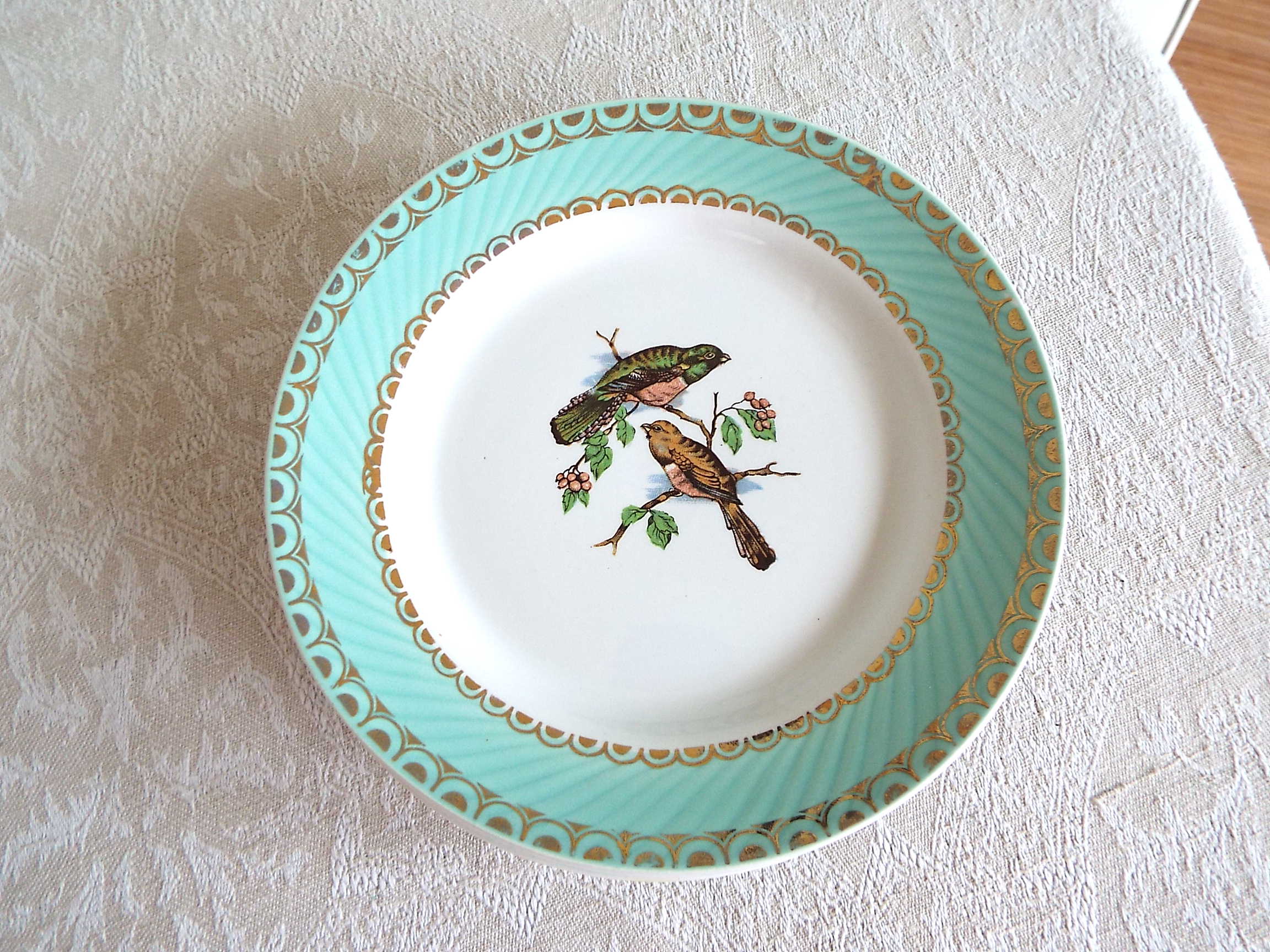 4 bird dessert plates