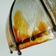 Lampe suspendue brutaliste des années 60-70 en fer forgé et en verre de Murano.