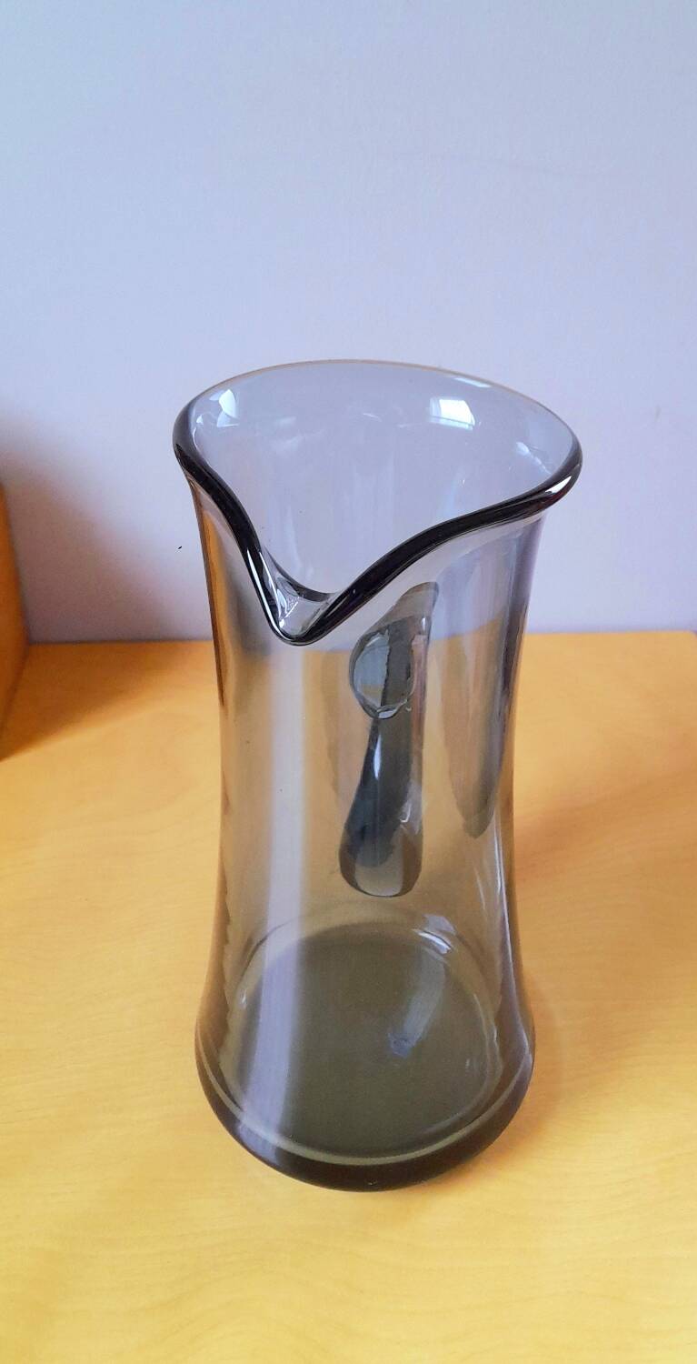 Scandinavian blue glass carafe