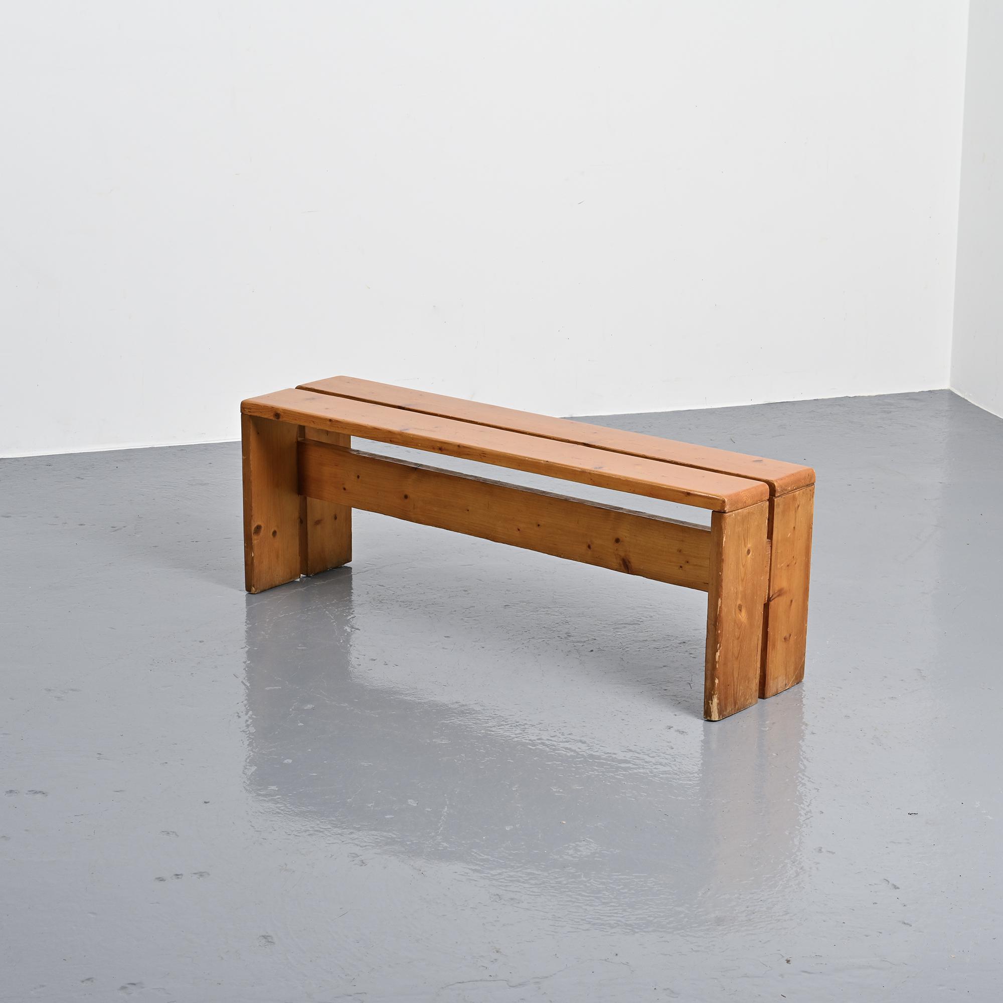 Banc en pin massif, Les Arcs, circa 1973