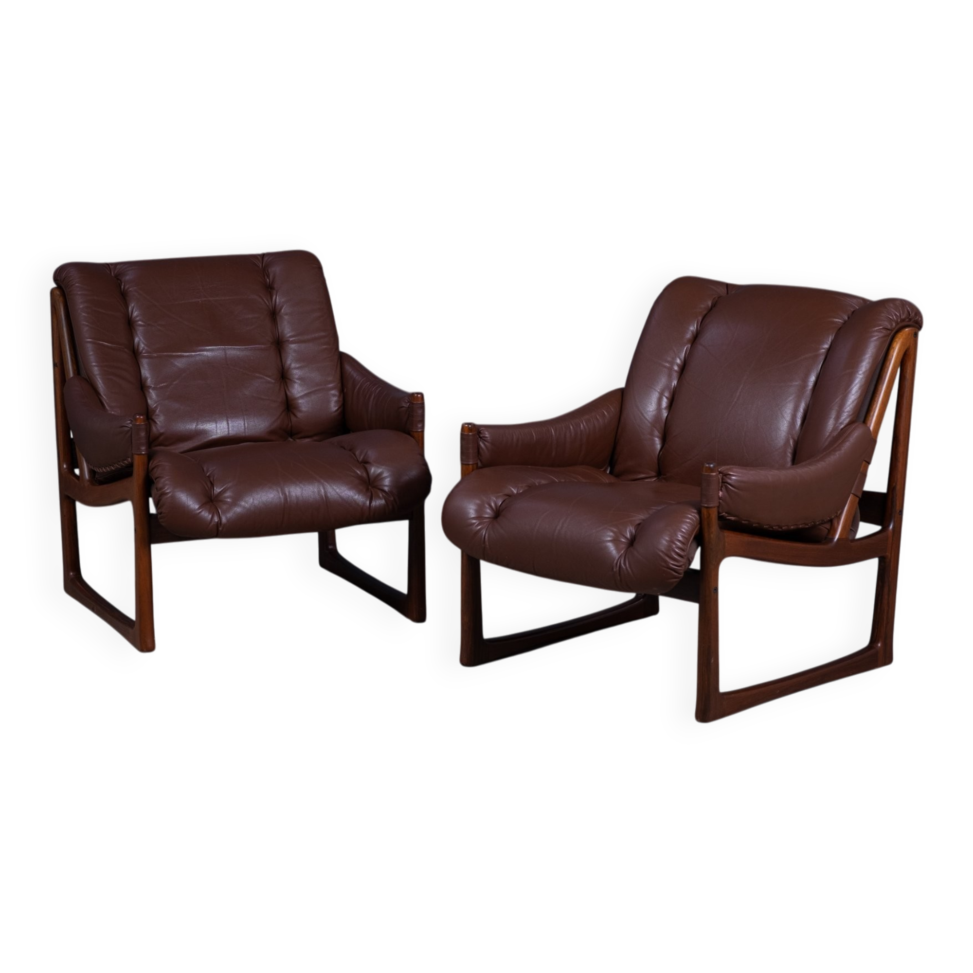 Mid-Century Armchairs in Rosewood by Torbjørn Afdal for Nesjestranda Møbelfabrikk, 1960s, Set of 2