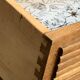 Parisian art deco glass cabinet in raw wood