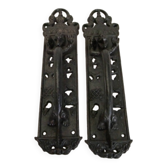 Cast iron dragon door handle 30cm pair