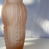 Art deco vase in pressed glass lily of the valley pattern