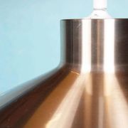 Vintage suspended lamp in aluminium from the 60s/70s, dining table lamp.