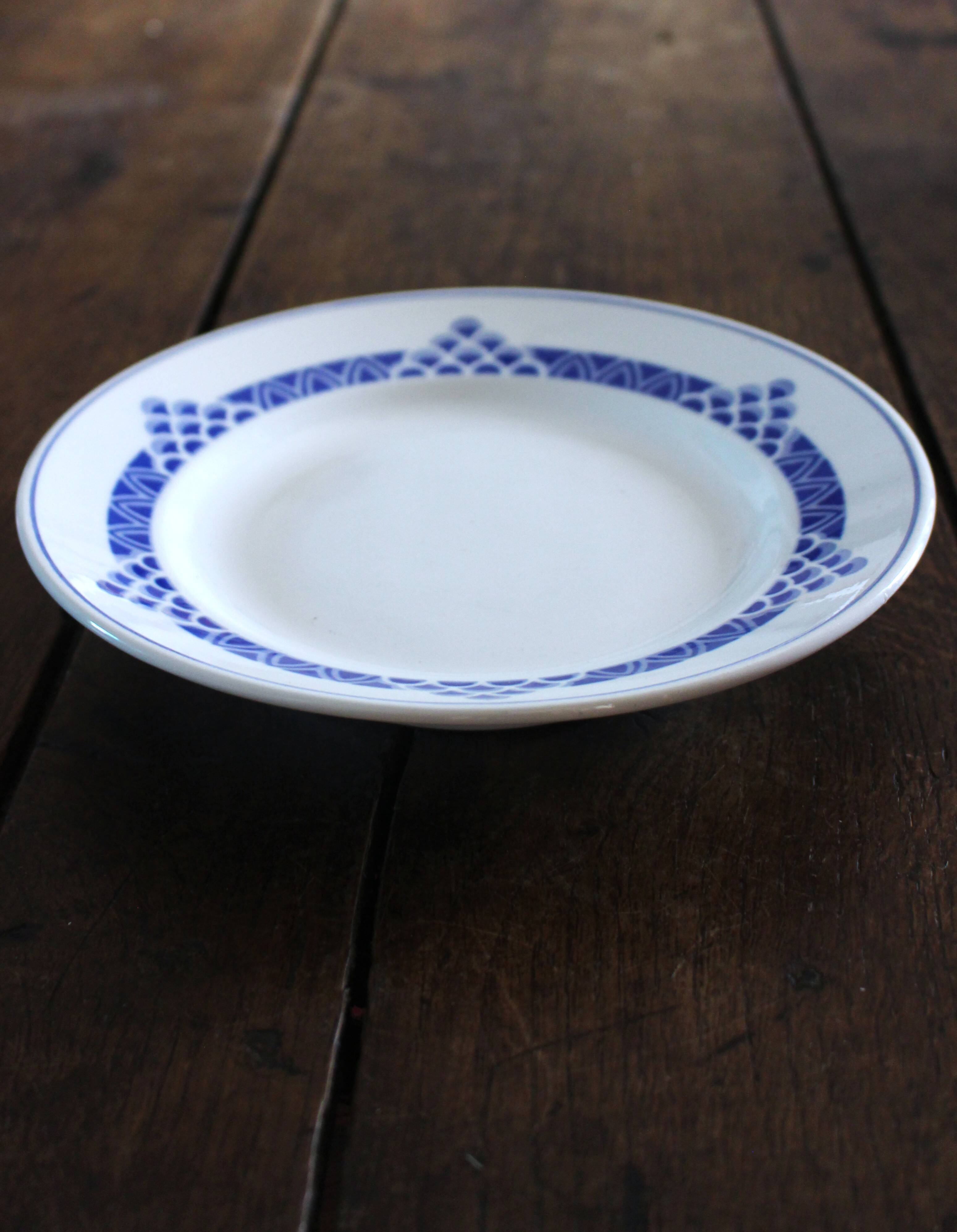 Blue pedestal coupe Ariège Digoin Sarreguemines