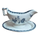 Antique sauce boat Sarreguemines bamboo shape – unlisted blue decoration – ironstone