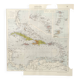 Carte les Antilles mer des Caraïbes archipel vintage de 1950