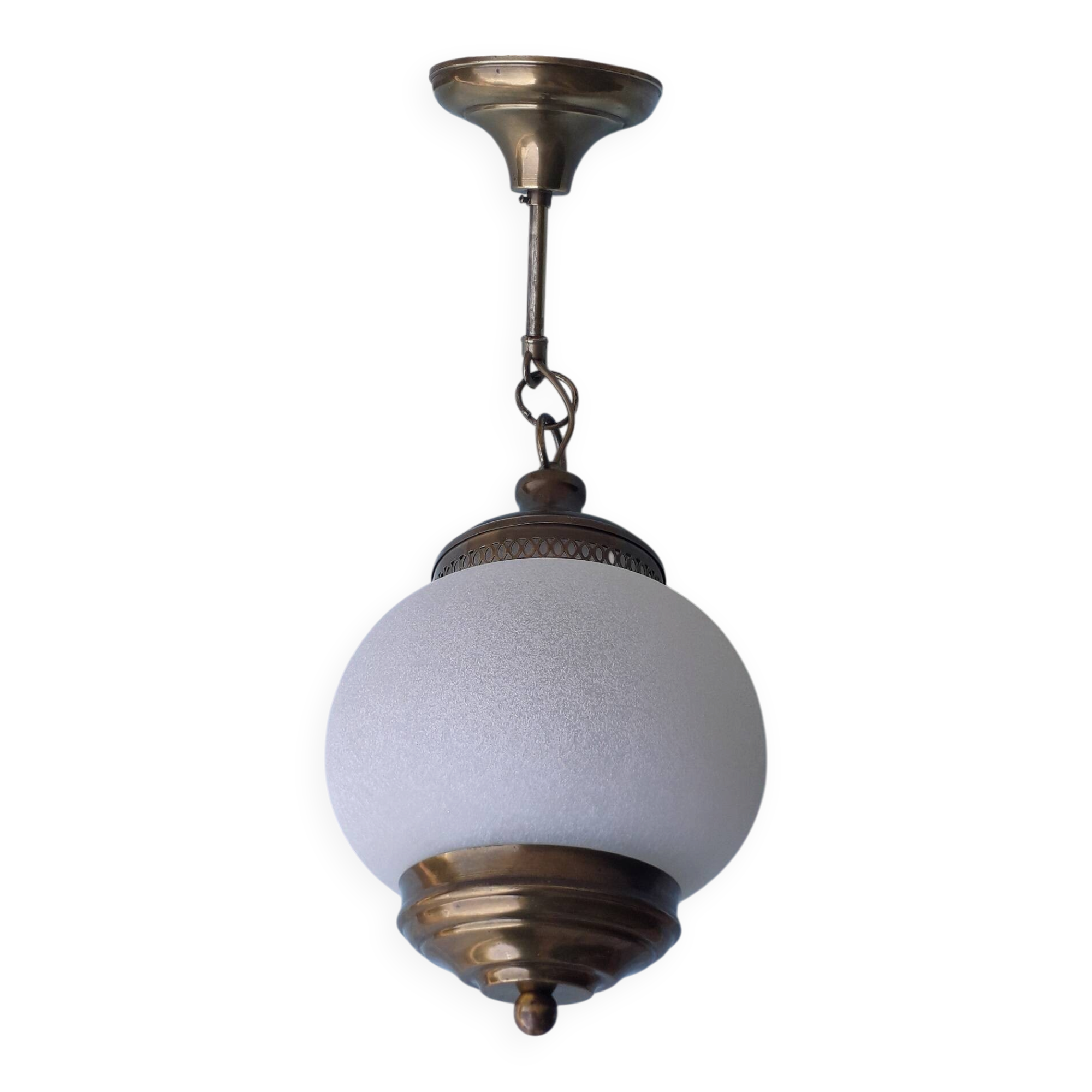 Glass and brass suspension