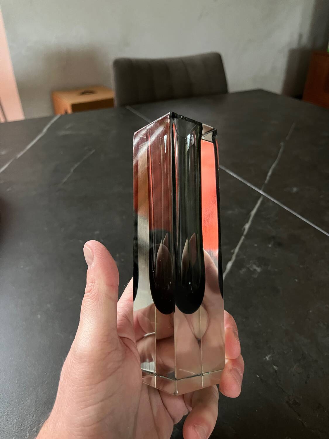 Vintage Murano glass vase somerso 1960