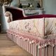 Napoleon III period chaise longue in burgundy velvet with floral decoration -