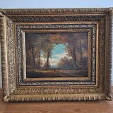 Painting 19th century oil on panel signed