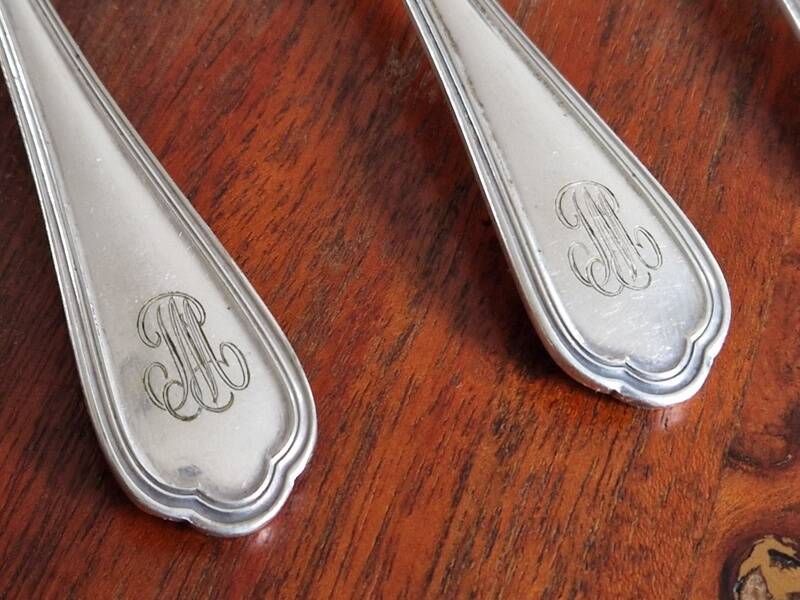 Christofle - Set of 3 table spoons in the Spatours model in silver-plated metal.