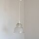 Vintage French pendant ceiling light in white glass decorated with flowers 4722