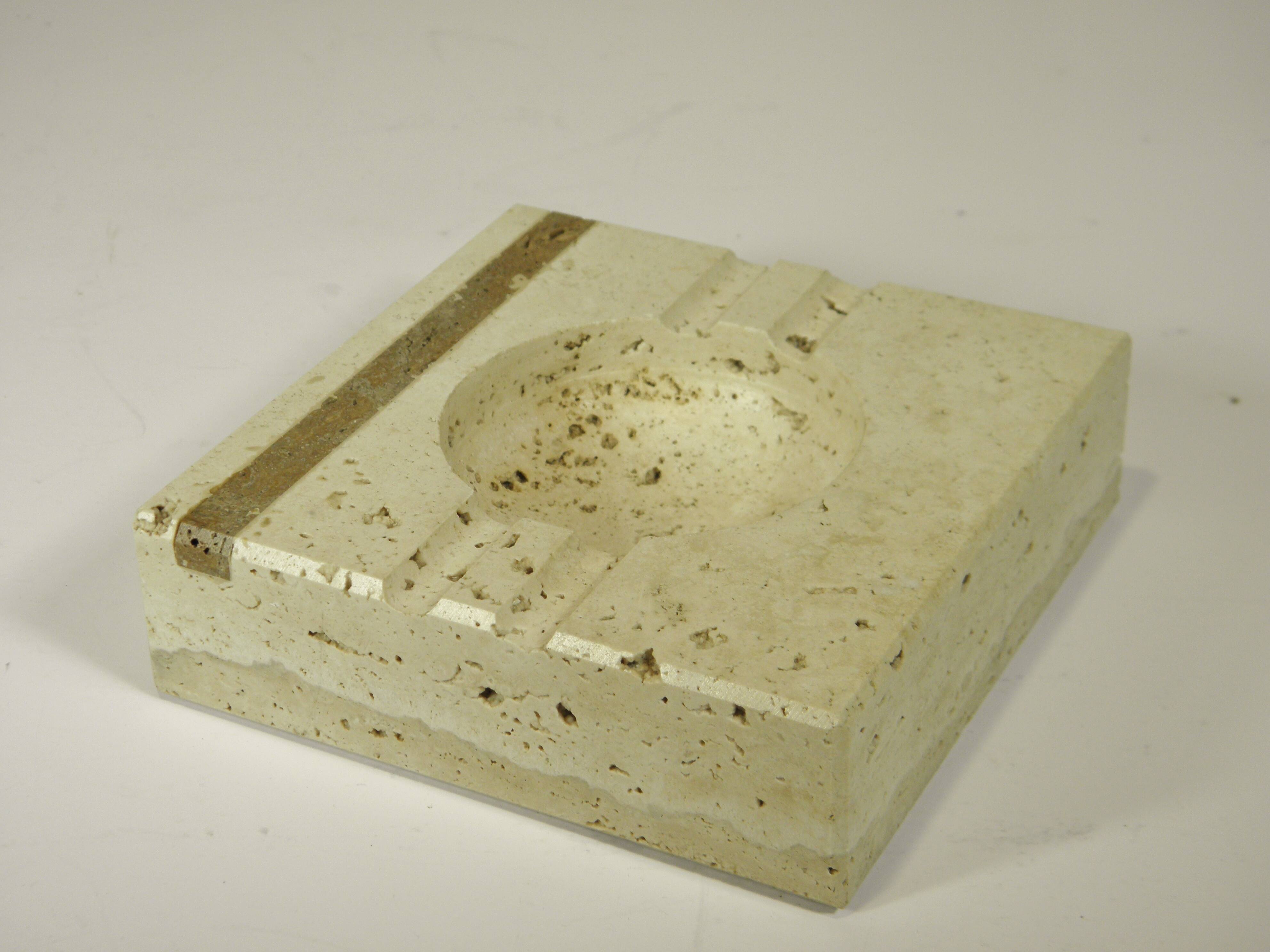 Ashtray, Tray in Travertine