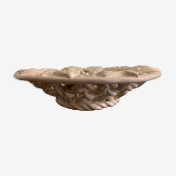 Old white earthenware fruit cup
