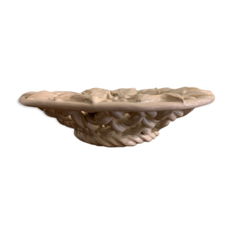 Old white earthenware fruit cup