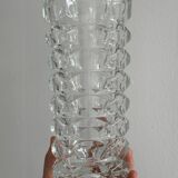 Large clear thick glass vase, heavy vase for large bouquet