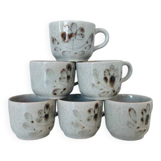 Set of 6 Sarreguemines coffee cups