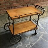 Rolling service in solid oak and wrought iron