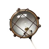 Waterproof industrial porthole light in Bakelite with a glass globe.