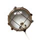 Industrial porthole wall light in Bakelite with glass globe.