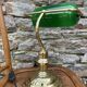 Lampe de notaire, banquier en opaline verte