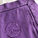 Antique linen and cotton pillowcase iris