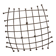 Curved grid fruit bowl, chrome metal and beads.