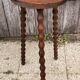Elegant vintage demi-lune side table in turned wood, vintage, 1950s - 1960s.