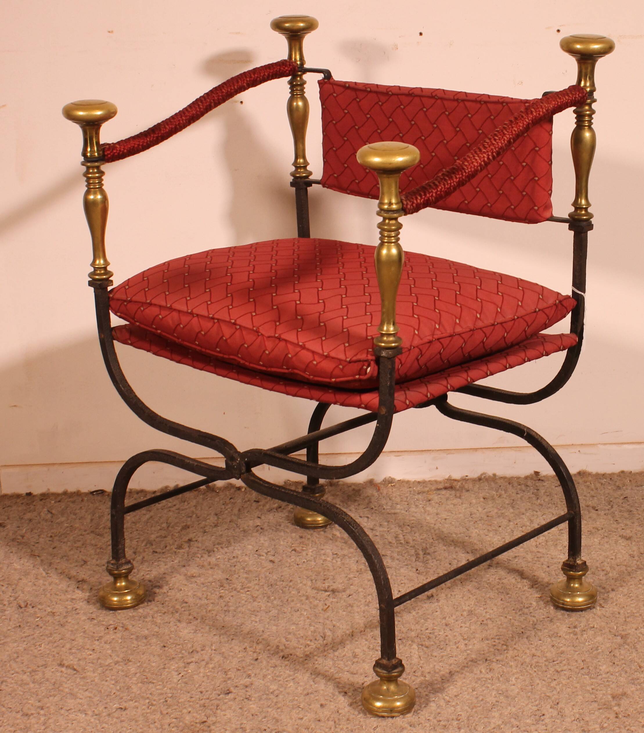 Fauteuil Curule En Fer Forgé Et Bronze