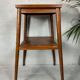 Vintage (tall) side table / plant table on wheels