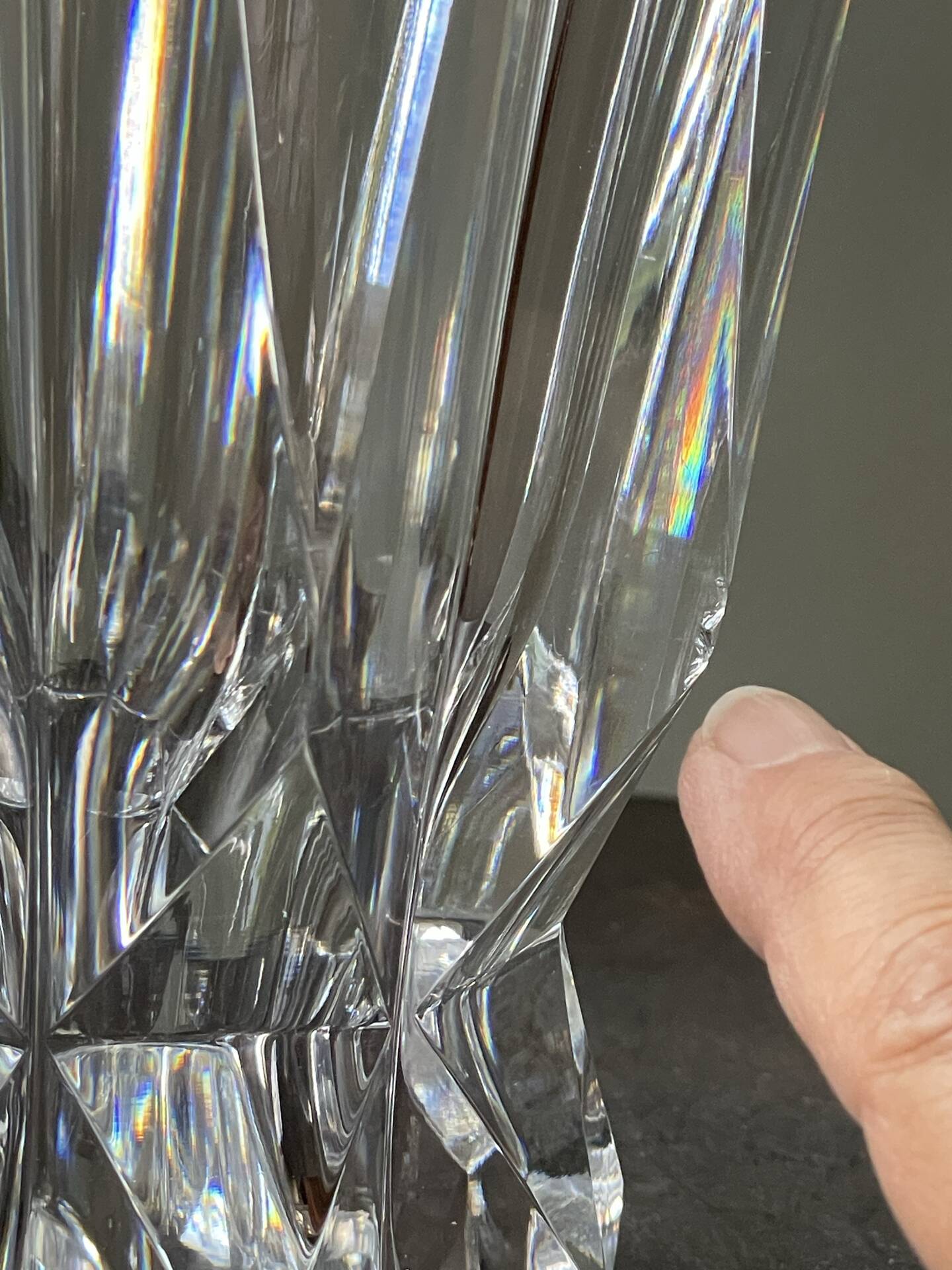 large cut crystal vase Saint Louis 1967