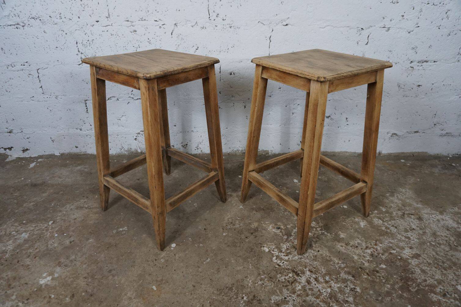 Pair of oak stools (handcrafted)