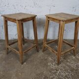 Pair of oak stools (handcrafted)