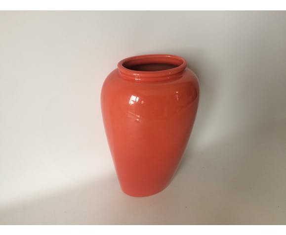 Orange ceramic vase