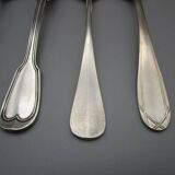 6 large mismatched old silver metal spoons for a chic table