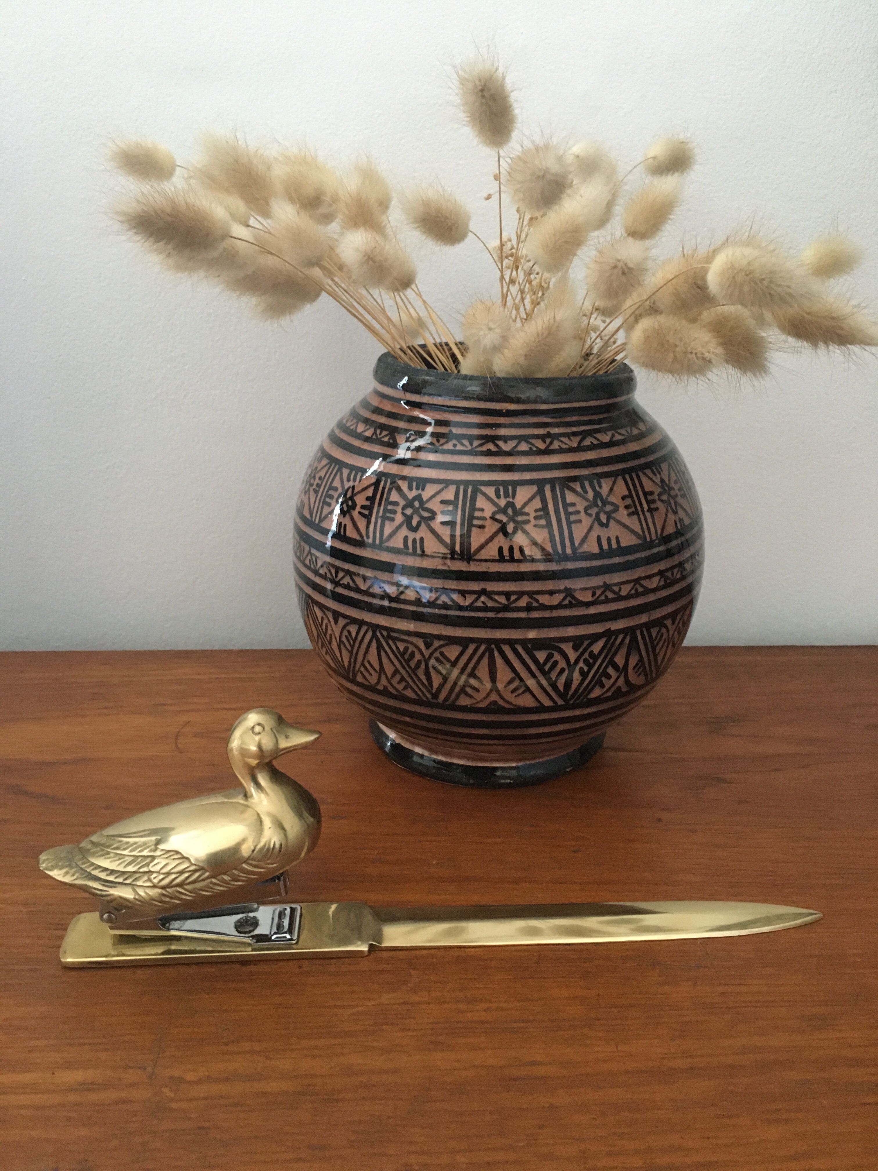 Vintage gold brass paper cutter