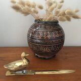 Vintage gold brass paper cutter