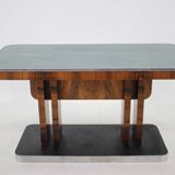 1930s Art Deco Dining Table in Walnut, Czechoslovakia