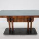 Table à manger Art Déco des années 1930 à Walnut, Tchécoslovaquie