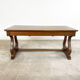 Vintage mahogany harp base desk table with drawers